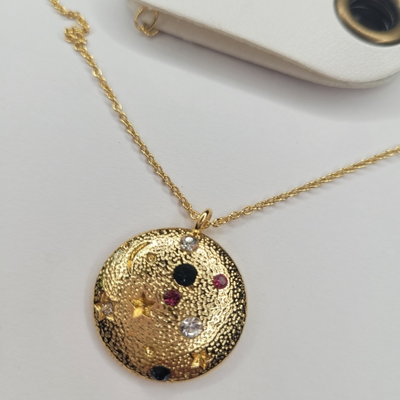 NWT Free People Gold Plated Orbit Multicolored Stones Necklace - Picture 7 of 8